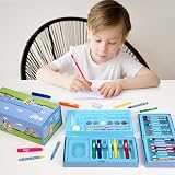 Bluey 52pc Kids Art Stationery Set Watercolour Felt Pens Crayons Pencils Travel view 4