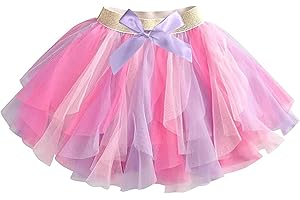 LALO & LUNA Girls Rainbow Bow Tutu – Light Fluffy Tulle Outfit Ballet Princess Skirt Infant-Toddler to Birthday Clothes