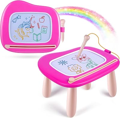 Smasiagon Magnetic Drawing Pad Toddler Doodle Board 8.9in Rose