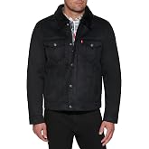 Levi's Men's Faux Leather Classic Trucker Jacket | Dual Zip Snap Closure, Sherpa Lined Collar, Fully Sherpa Lined Body, Adjustable Snap Cuffs, 5 Pockets
