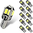 gunhunt 10 PCS Car LED T10-8SMD Width Indicator Light, 12V 360 Degree Lighting Super Bright Light Wedge Bulb, 6500K Error-free License Plate Light Driving Light, Universal for Most Cars (White)
