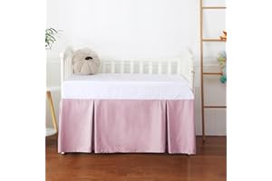 Crib Skirt Dust Ruffle, 100% Egyptian Cotton 400 Thread Count Soft Breathable Crib Bedding Skirt for Baby, Boys and Girls, 52