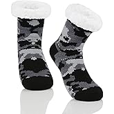 Zando Kids Fuzzy Socks with Grips Non Slip Toddler Slipper Socks Baby Christmas Socks Boys Girls Winter Warm Cozy Socks