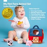 Hahaland Baby Toys 6-12 Months Farm Animals with Barn Rattle Crinkle Mirror view 2