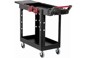 Rubbermaid Commercial Products Heavy Duty Adaptable Utility/Service Cart, Small, 500 lb. Capacity, Black, for Warehouse/Garage/Cleaning/Maintenance