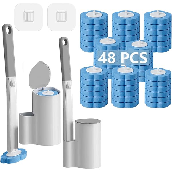 BOOMJOY Disposable Toilet Brush Refills - 24 Pack, Triple-Layer Heads For Deep Cleaning, Fits BOOMJOY Wand
