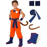 Pietuen 6 Pcs Anime Costume for Kids Halloween Cosplay Dress up Outfit