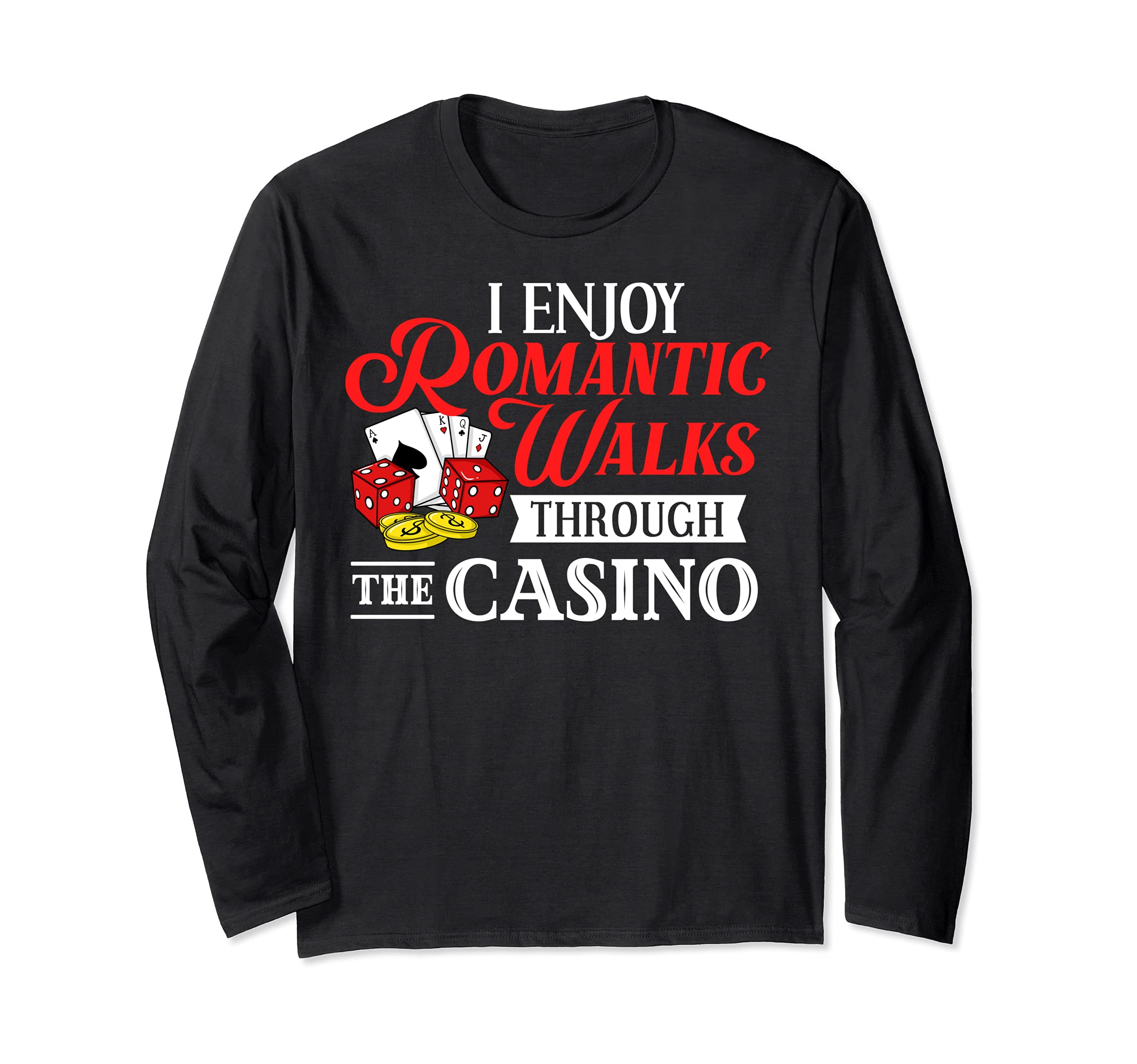 Casino Slot Machine Game Chips Card Player Long Sleeve T-Shirt