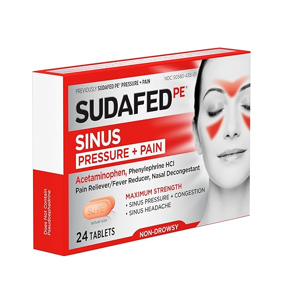 SUDAFED PE PRESSURE + PAIN MAXIMUM STRENGTH CAPLETS FOR ADULTS 24 EA (PACK OF 4)