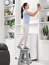HOUSE DAY 16 inch Folding Step Stool Large Grey 300 lb Capacity view 7