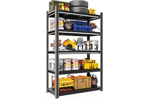 Notmise Metal Garage Shelving Unit, Heavy Duty 5-Tier Adjustable Storage Rack, Steel Shelving,2000 lbs Capacity, Industrial Shelves for Heavy Tools and Equipment (5-Tier 63" H x 28" W x 14" D)