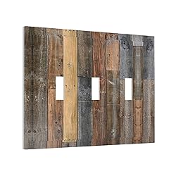Vintage Wood Planks Light Switch Cover Triple