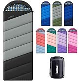 Cotton Flannel Lined Sleeping Bag for Adults Teens Kids, Cold Weather & Warm, 3 Seasons, Lightweight Compact Camping Essentials Equipment, Hiking, Outdoor, Travel