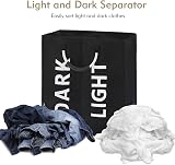 DOKEHOM 80L Large Collapsible Laundry Basket Two Sections Black view 6