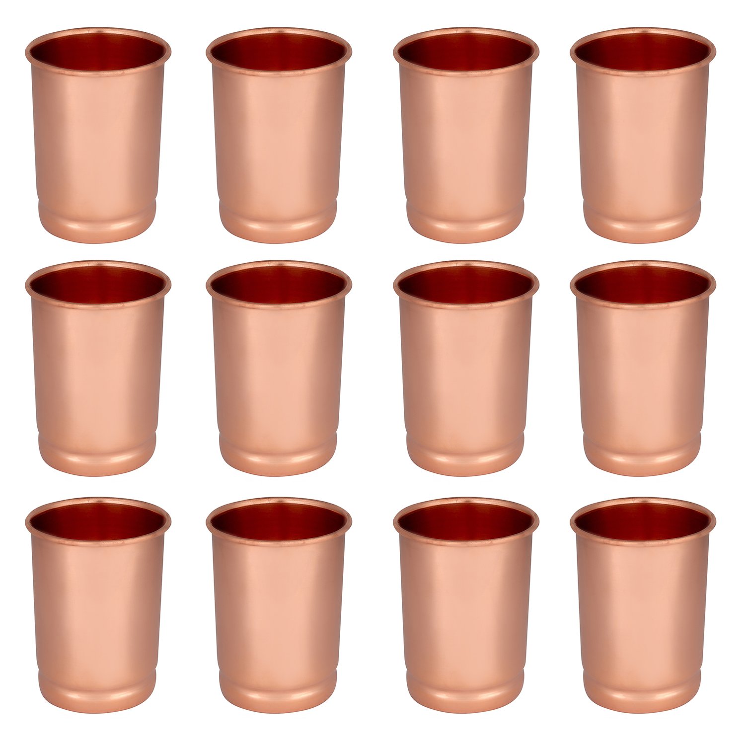 Zap Impex Pure Copper Plain Glasses Moscow Mule Tumbler (Set of 12)
