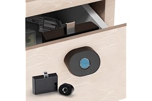 LLtronation Handle-Style Fingerprint Cabinet Lock, Smart Biometric Cabinet Lock, Keyless DIY Hidden Drawer Lock for Files, Storage Cabinet, Wardrobe, Wooden Furniture, Waterproof