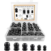 LISTENJIALE - 50 conectores de cable impermeables ajustables de 0.118 a 0.63 pulgadas, impermeables, PG7, PG9, PG11, PG13.5, 