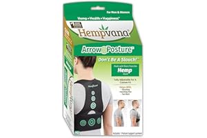 Hempvana Arrow Posture - Fully Adjustable Posture Support & Posture Corrector for Upper Body - Helps Correct Slouching, Text Neck and Hunching Over (L/XL)