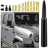 Car Bullet Antenna Vehicle Truck Replacement Antenna with Adapter & Washer Compatible with Most Cars Trucks and SUVs (Black)
