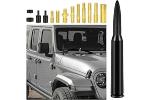 Car Bullet Antenna Vehicle Truck Replacement Antenna with Adapter & Washer Compatible with Most Cars Trucks and SUVs (Black)