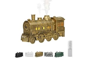 Train Humidifier with Essential Oil Diffuser - 300ML Large Capacity Ultrasonic Dual Mist Output, 4 Color LED Night Light with