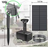 Biling Solar Fountain for Bird Bath 6 Nozzles Dry-Run Protection Garden Pump view 6