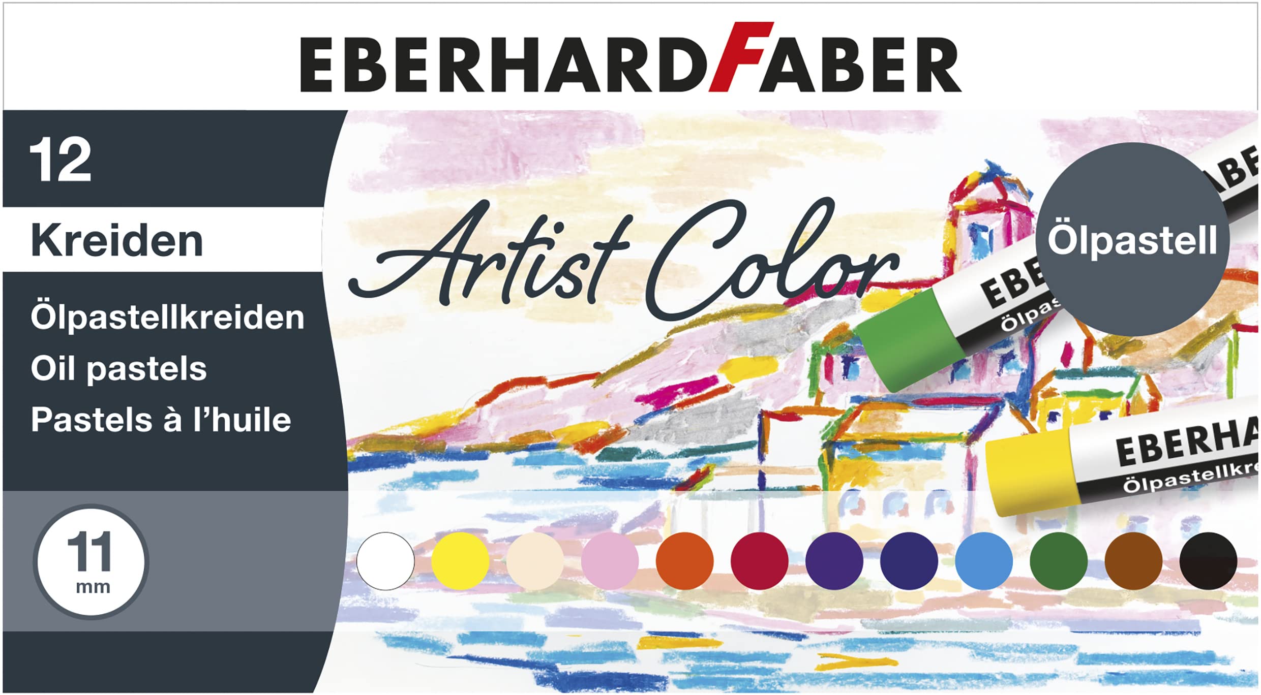 Eberhard Faber Oil Pastel Crayons Cardboard Box of 12