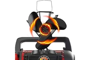 foedo Fireplace Fan, 3 Blade Wood Stove Fan, Heat Powered Stove Fan Thermoelectric Thermal Fan Eco Fans with Bracket for Pellet/Wood Burner/Fireplace