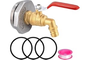 Carvedexquisitely 2" Drum Faucet for 55 Gallon Drum,3/4 inch Brass Rain Barrel Spigot with EPDM Gasket