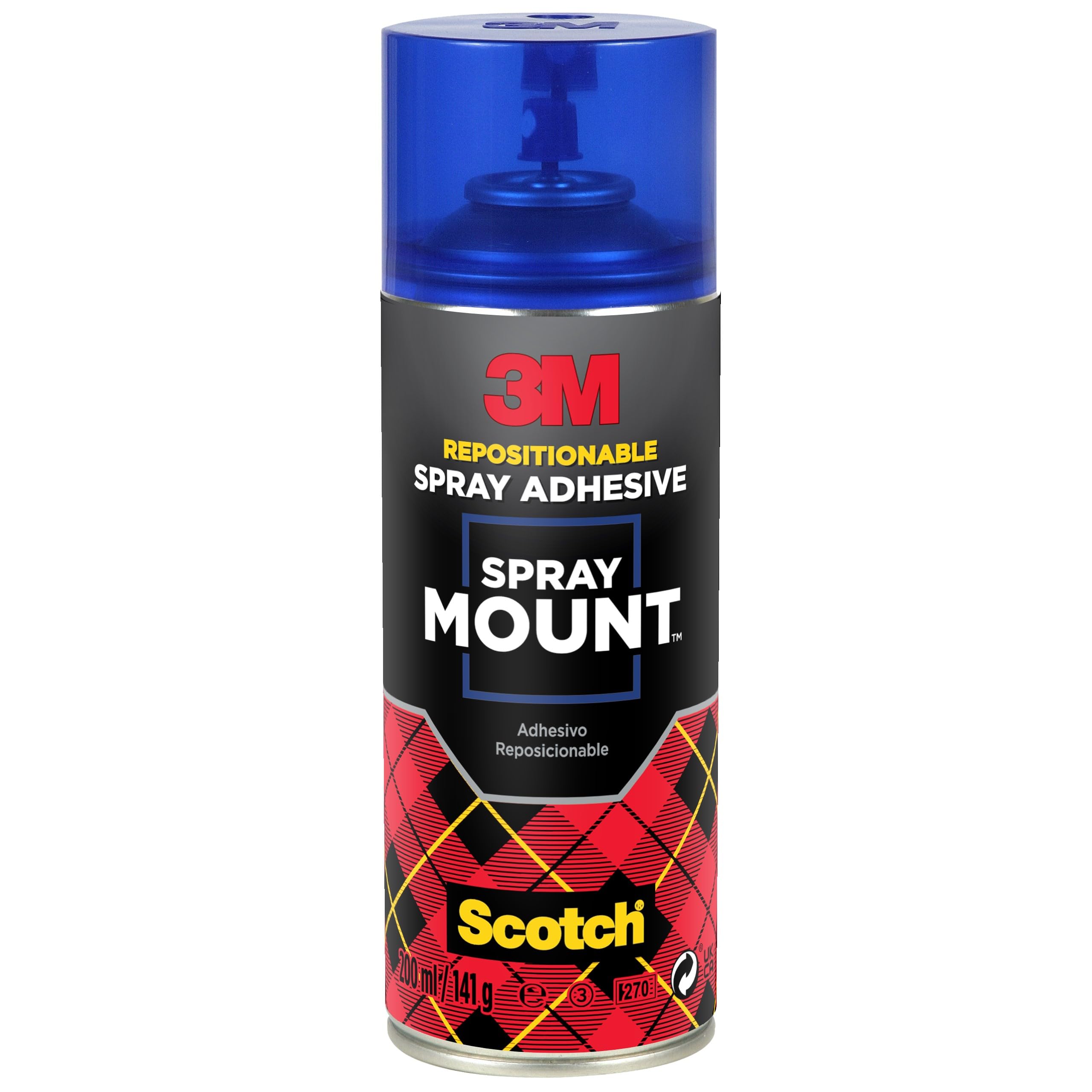 3M SprayMount Permanent Spray Adhesive, 1 Can 200 ml - Ideal for mock-ups, presentations, school projects, display boards