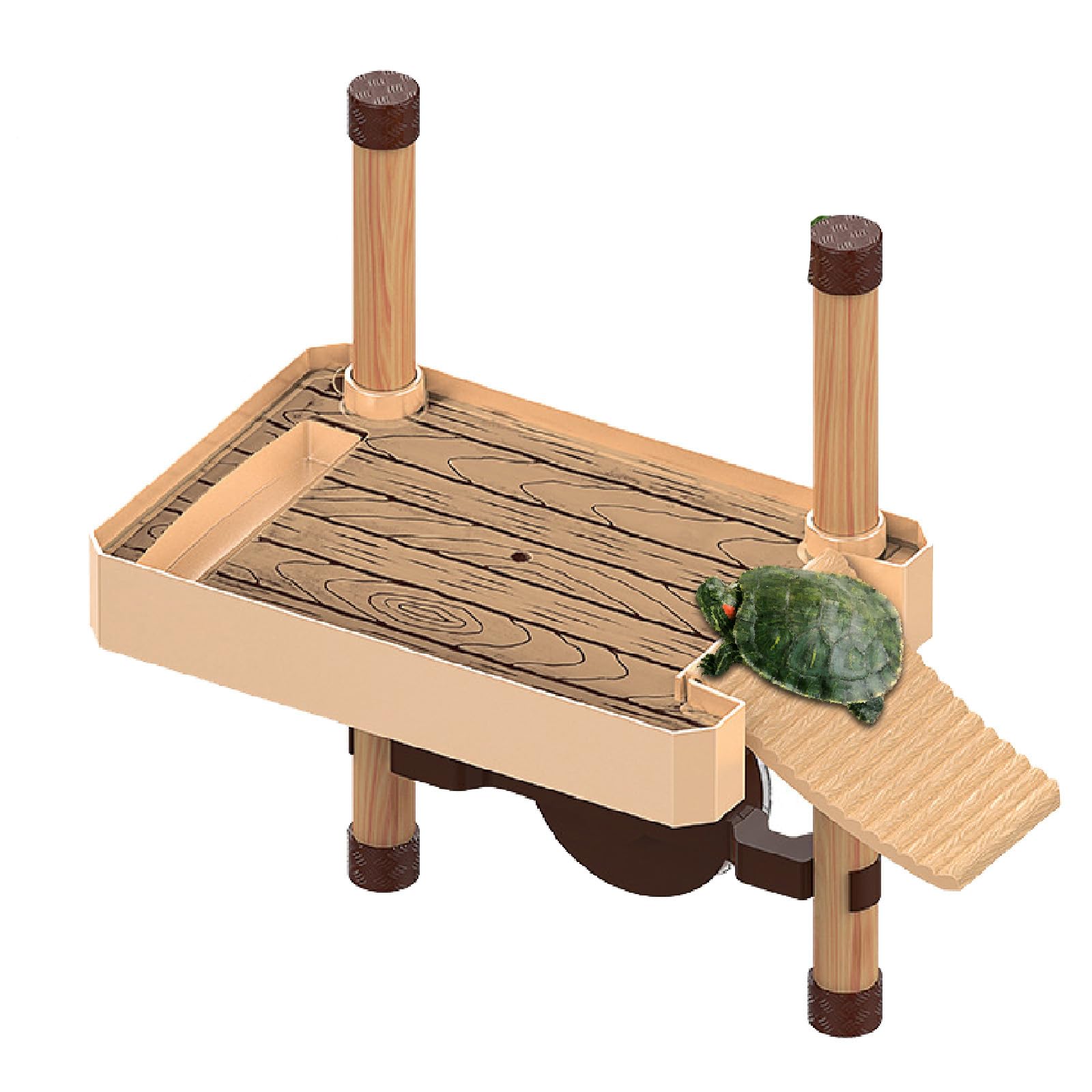RoseFlower Turtle Basking Platform Turtle Resting Basking Platform, Reptiles Floating Platform with Ramp Ladder Tank Accessory for Turtle Tank Small Reptile Frog Terrapin Tortoise Bathing, M