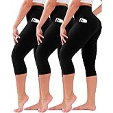 SUNCLOVE 3 Pack Leggings with Pockets for Women High Waisted Tummy Control Soft Yoga Pants Womens Workout Gym Leggings
