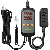 BN-LINK Temperature Controller Dual Thermostat Outlet for Heating Cooling | 2-Stage Outlet Digital Temp Controller Plug for Reptiles Aquarium Carboy Homebrew Breeding Fermenter, -58-230℉, 15A/1875W