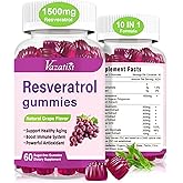 High Purity Resveratrol Gummies, 98% Trans-Resveratrol with Quercetin, Coq 10, Vitamin C, Reservatrol Supplement for Antioxidant, Anti-Aging, 120 Gummies