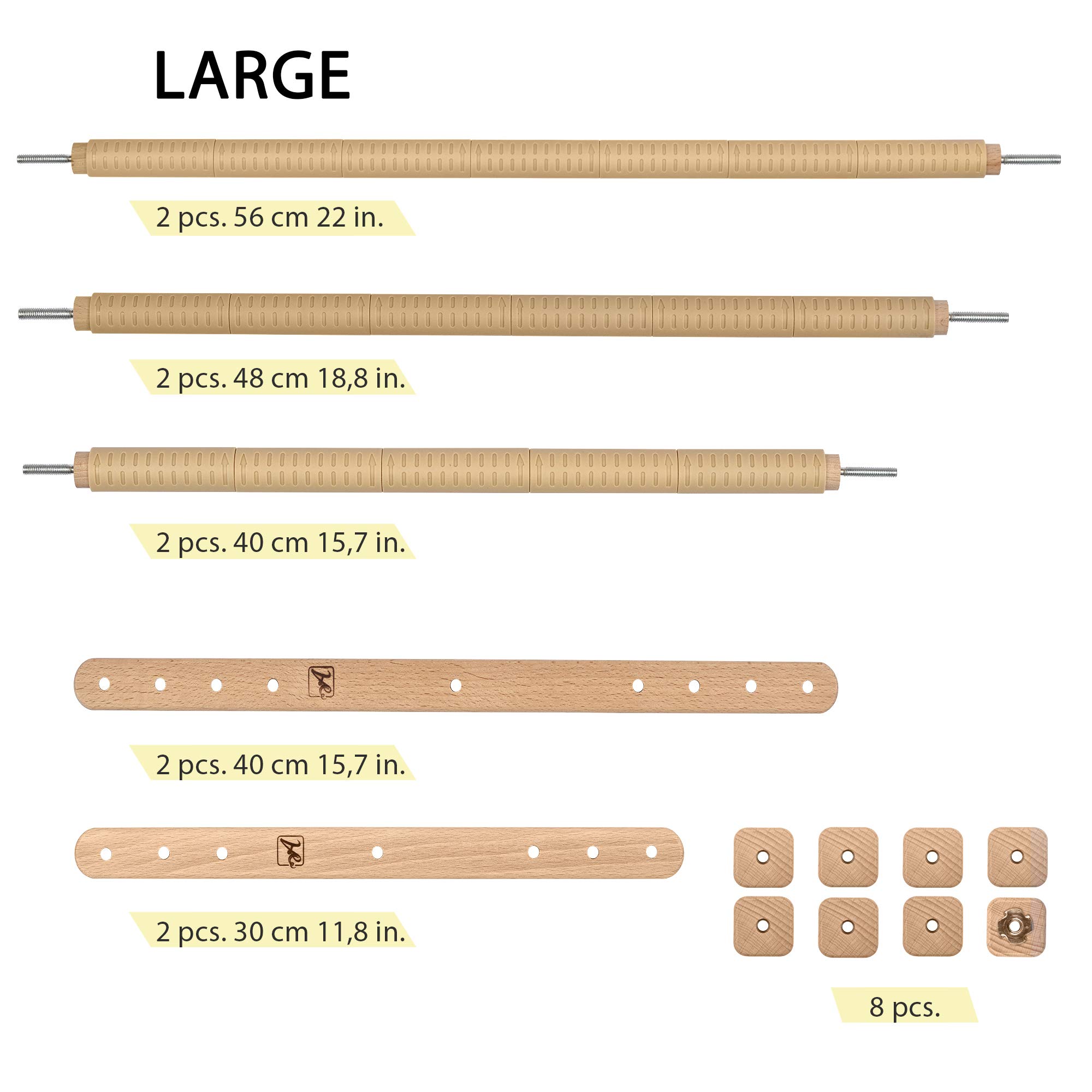 Arabeska Cross Stitch Scroll Frame Set with Plastic Clamps from Beech Hardwood Different Sizes (S/L/SE) (Special Edition)