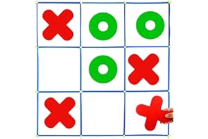 RAINBOW TOYFROG Jumbo Tic Tac Toe Set, Large Indoor/Outdoor Games, Backyard Fun for Kids & Adults, Party Play with Carry Bag