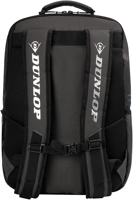 Dunlop FX Performance Padel Backpack - Borsa da racchetta compatta 20-L - Nero/Gun Metal/Cian - Design Multisport Leggero