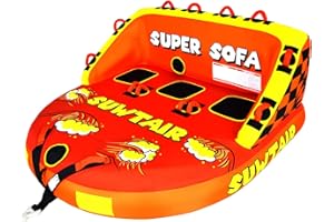 SUWTAIR Towable Tubes for Boating,Pull Tube, Super Sofa Tubes for Boats,Inflatable Boat Tube,Front&Back Tow Points w/Heavy-Duty Thick Nylon Cover for Water Sports