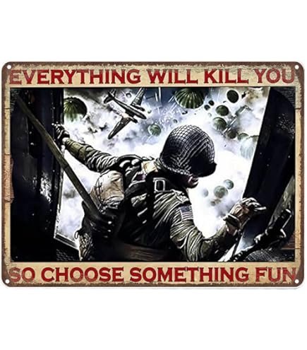 Póster De Metal Con Texto En Inglés "Everything Will Kill You, So Choose Some Interesting Things Chic Retro Art Cabin Club Shop Bar Garage Coffee Shop Farm Metal Wall Panel Art
