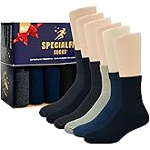 Diabetic socks for men 9-12, Cushioned Non binding socks men, Extra Wide Socks for Comfort, Style, and Health, Premium Cotton, 6 pairs