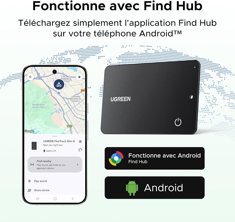 FineTrack Slim G Smart Tag Traceur Fonctionne Android Uniquement