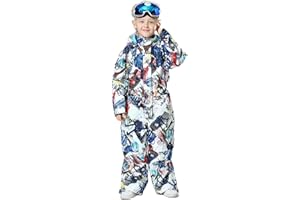 DOOK SNOW Boy and Girl's One-piece ski suit Winter Warm Snowsuits Kids Toddler Waterproof Outdoor Ski Suit Ski suit for kids