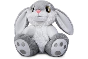 HO-EF Easter Bunny Stuffed Animal, 8.5" Bunny Plush with Floppy Ears, Machine Washable& Softness, Cute Bunny Rabbit Plush Toys for Girls Boys Kids Babies Easter Birthday Gifts Decoration, Gray