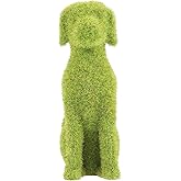 GANAZONO Dog Topiary Figurines Outdoor Ornament Dog Garden Statue Faux Green Covered Stones Faux Moss Animals Flocking Animal Green Decorations Landscape Flocked Decor Statuette Puppy Resin