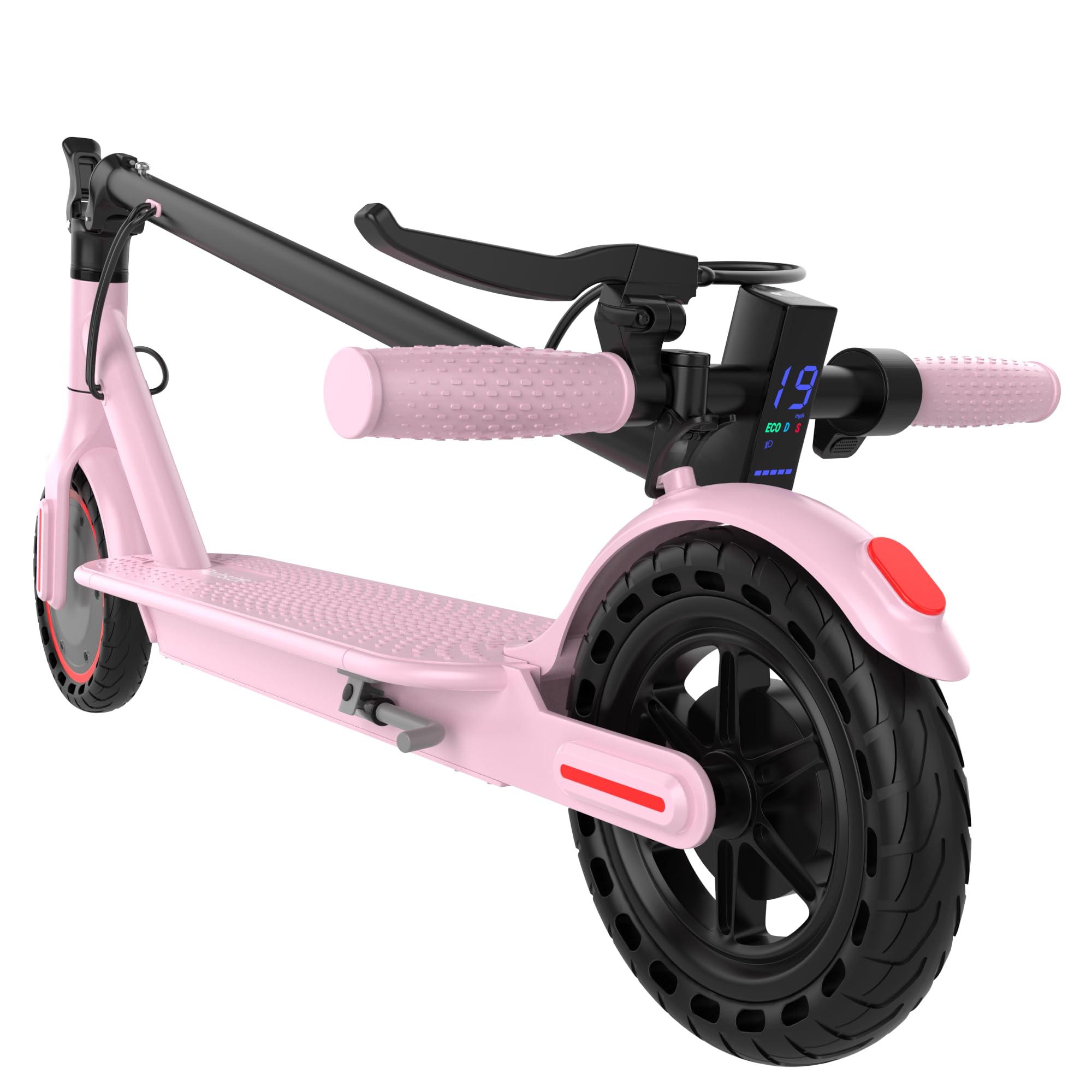 Roinside Pink Electric Scooter - 8.5" Solid Tires, 350W Motor, Up to 19 MPH&16Miles Long-Range Commuting Foldable E-Scooter for Adults with Dual Braking System and Smart App