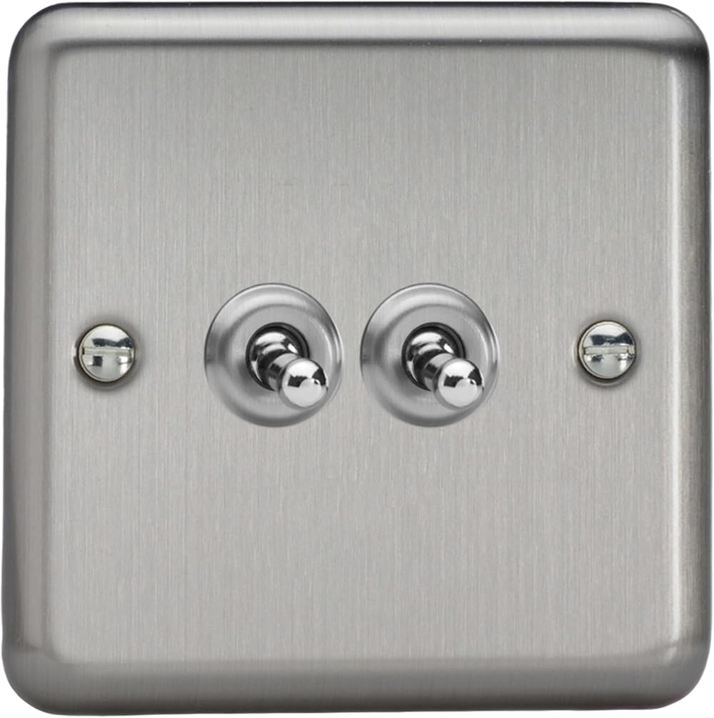 Varilight Double Toggle Light Switch 2-Way Value Matt Chrome XST2