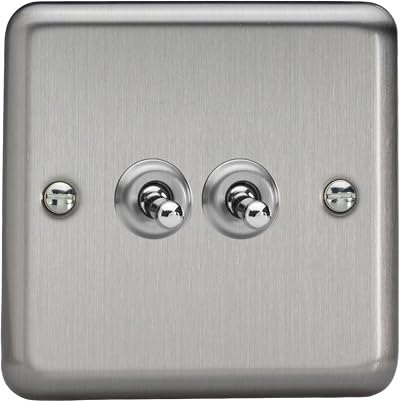 Varilight Double Toggle Light Switch 2-Way Value Matt Chrome XST2