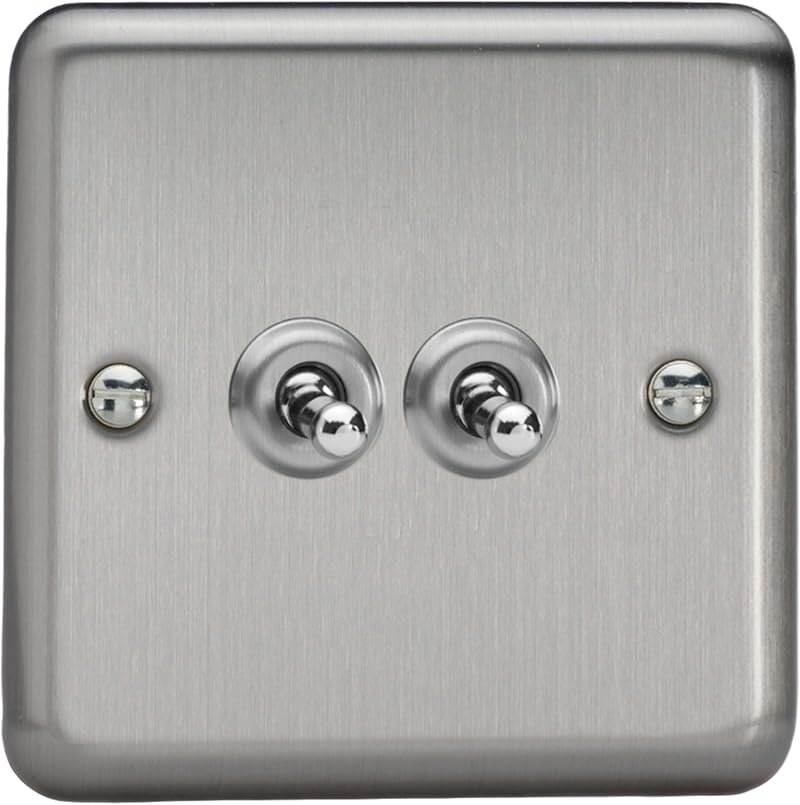 Varilight Double Toggle Light Switch 2-Way Value Matt Chrome XST2