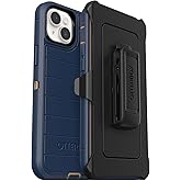 OtterBox Defender Series Screenless Edition Case for iPhone 14 Plus (Only) - Holster Clip Included - Microbial Defense Protection - Non-Retail Packaging - (Blue)