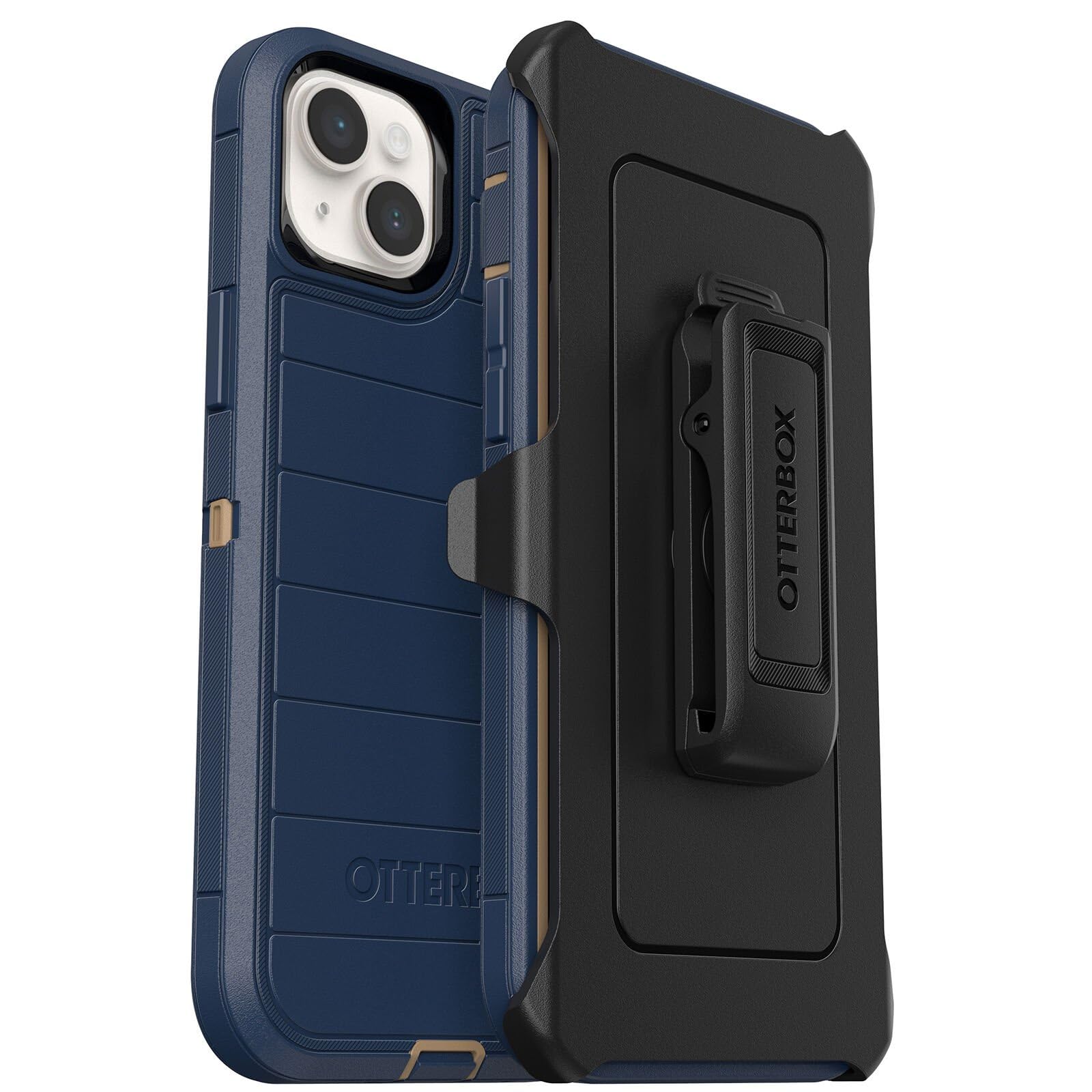 OtterBox Defender Series Screenless Edition Case for iPhone 14 Plus (Only) - Holster Clip Included - Microbial Defense Protection - Non-Retail Packaging - (Blue)
